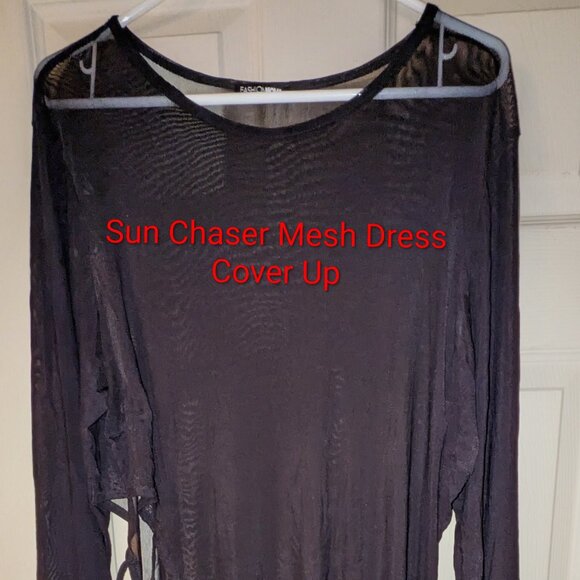 Black mesh cover up dress - Picture 4 of 4